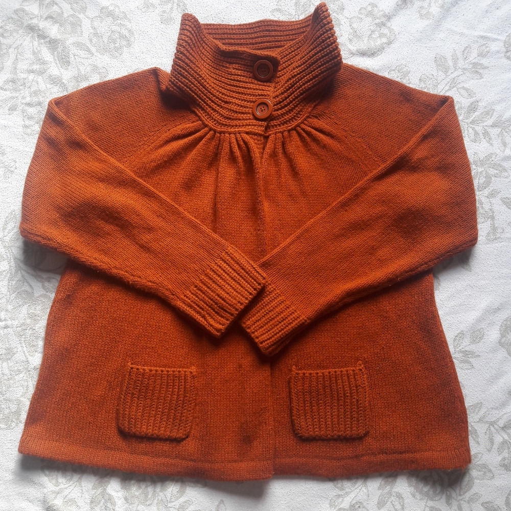 Orange apt.9 turtle neck cardigan